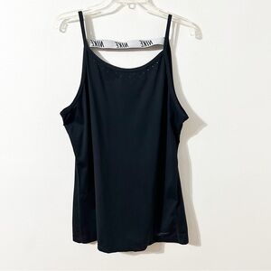 Nike DriFit Scoop Neck Tank Laser Cut Detail Deep V-Back Strap Logo Across Back